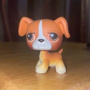 LPS Littlest Pet Shop Authentic #25 Boxer Dog Brown & White 2004 Uncommon